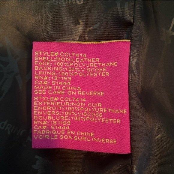 Catherine Malandrino Women’s Faux Leather Brown Jacket Sz Large - Picture 14 of 15